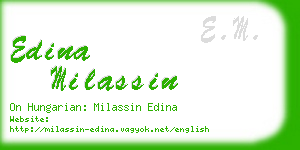 edina milassin business card